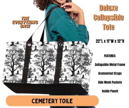 Preorder! Closes 7/2. ETA Oct. Cemetery Toile Collapsible Tote