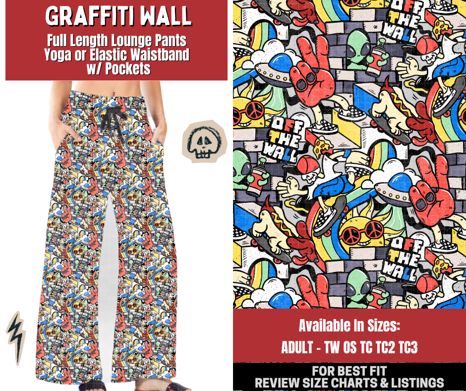 Preorder! Closes 12/22. ETA March. Graffiti Wall Full Length Lounge Pants
