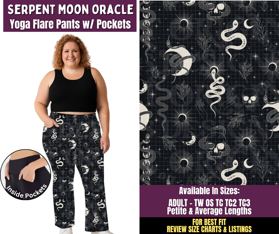 Preorder! Closes 11/4. ETA Feb. Serpent Moon Oracle Yoga Flare Pants