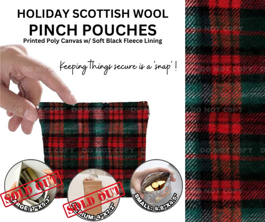 Holiday Scottish Wool Pinch Pouches