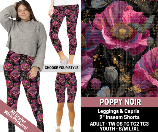 Preorder! Closes 6/11. ETA Sept. Poppy Noir Combo Legging Lengths