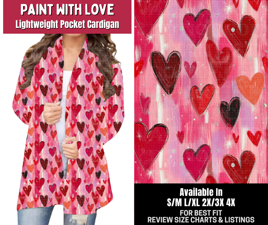 Preorder! Closes 10/14. ETA Jan. Paint With Love Pocket Cardigan