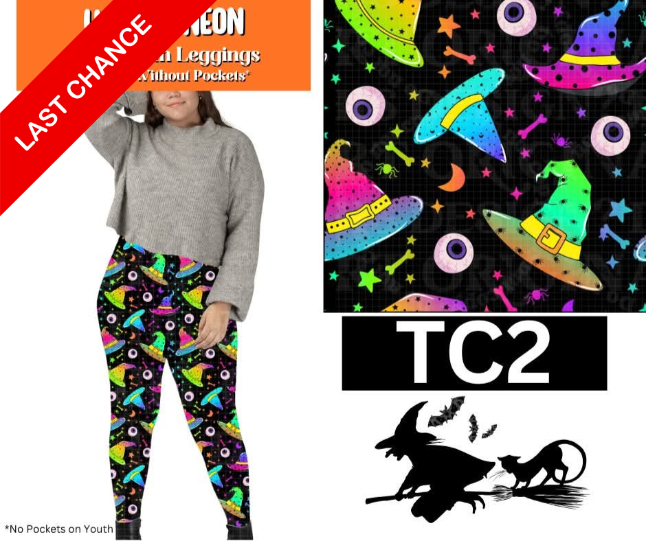 Witchy Neon Full Length Leggings w/ Pockets