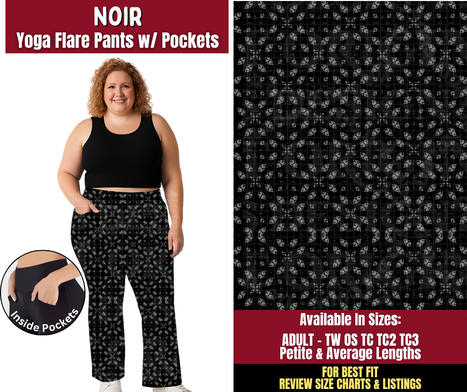 Preorder! Closes 9/28. ETA Dec. Noir Yoga Flare Pants