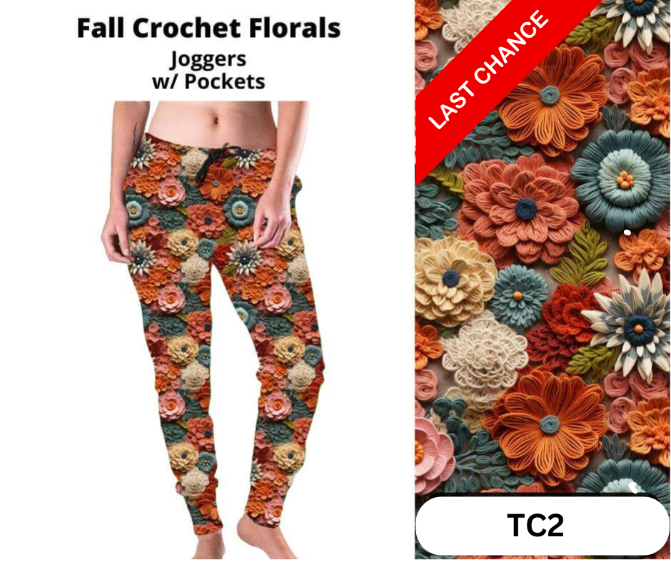 Fall Crochet Florals Joggers