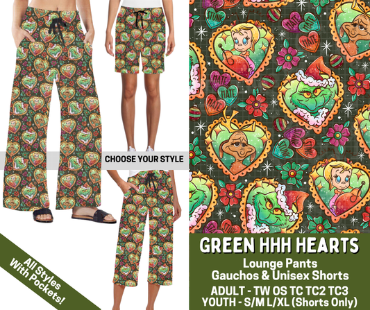 Preorder! Closes 7/15. ETA Nov. Green HHH Hearts Combo Lounge Lengths