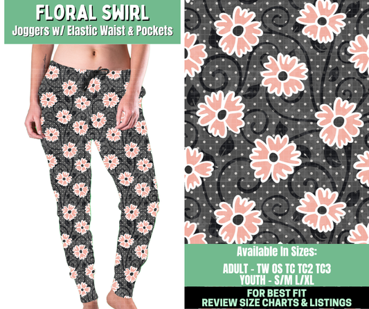 Preorder! Closes 1/7. ETA March. Floral Swirl Joggers