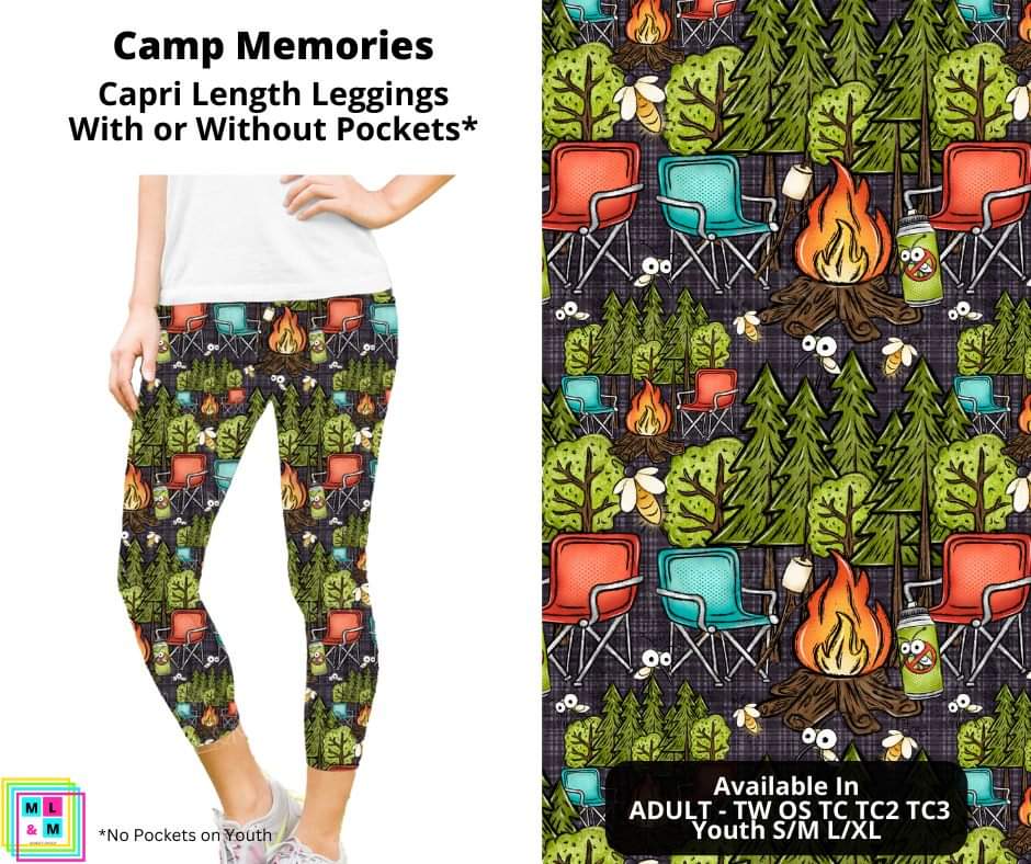 Camp Memories Capri Length Leggings w/ Pockets