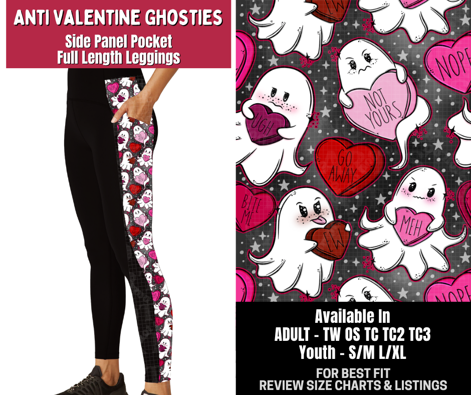 Preorder! Closes 10/14. ETA Jan. Anti Valentine Ghosties Side Panel Pocket Full Length Leggings