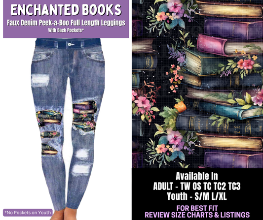 Preorder! Closes 12/18. ETA March. Enchanted Books Full Length Faux Denim Peekaboo