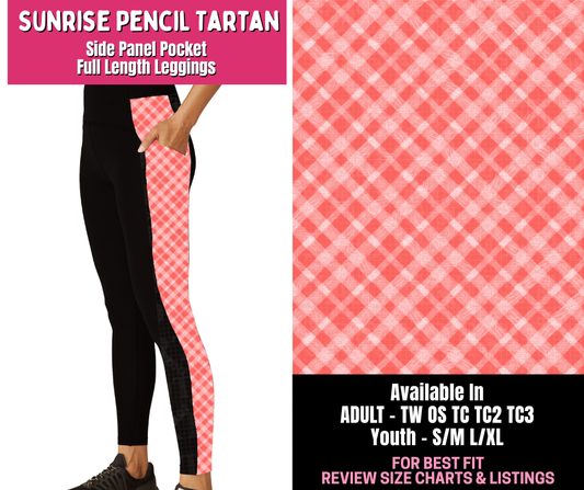 Preorder! Closes 1/1. ETA March. Sunrise Pencil Tartan Side Panel Pocket Full Length Leggings