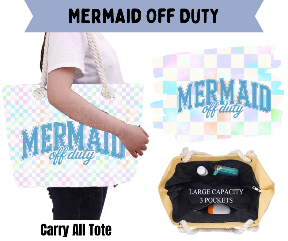 Preorder! Closes 5/21. ETA Aug. Mermaid Off Duty Carry All Tote