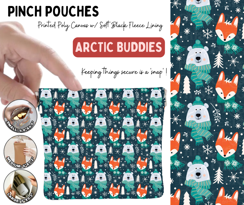 Preorder! Closes 8/19. ETA Nov. Arctic Buddies Pinch Pouches in 3 Sizes