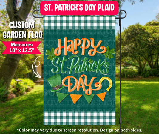 Preorder! Closes 12/25. ETA March. St. Patrick's Day Plaid Garden Flag