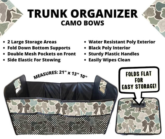 Camo Bows Trunk Organizer
