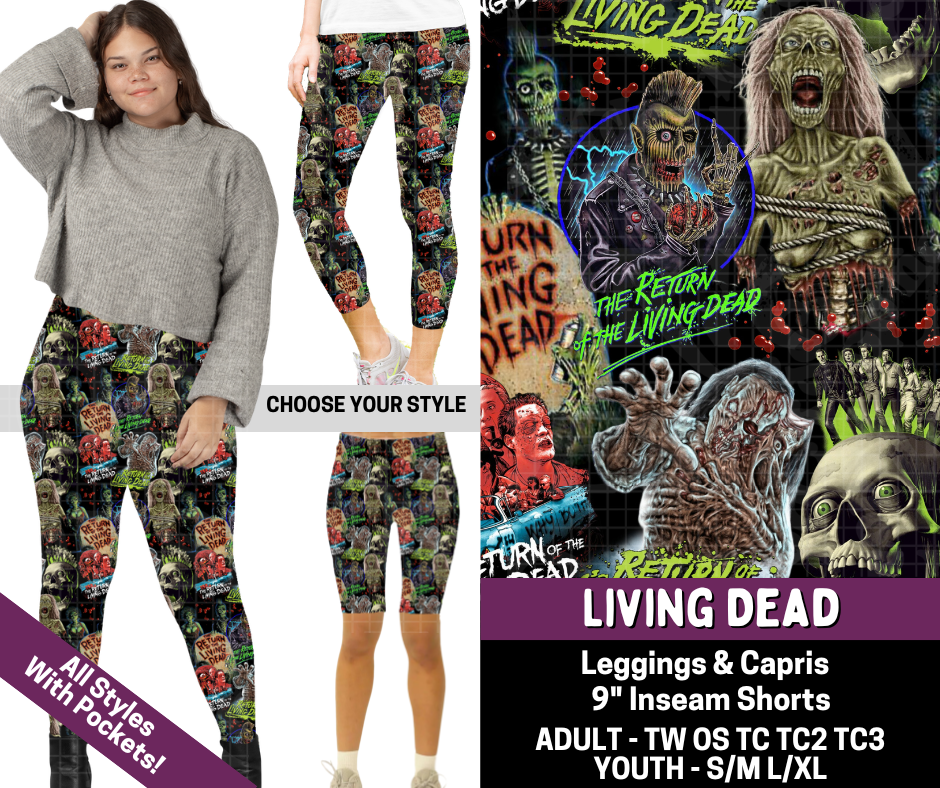 Preorder! Closes 7/9. ETA Oct. Living Dead Combo Legging Lengths