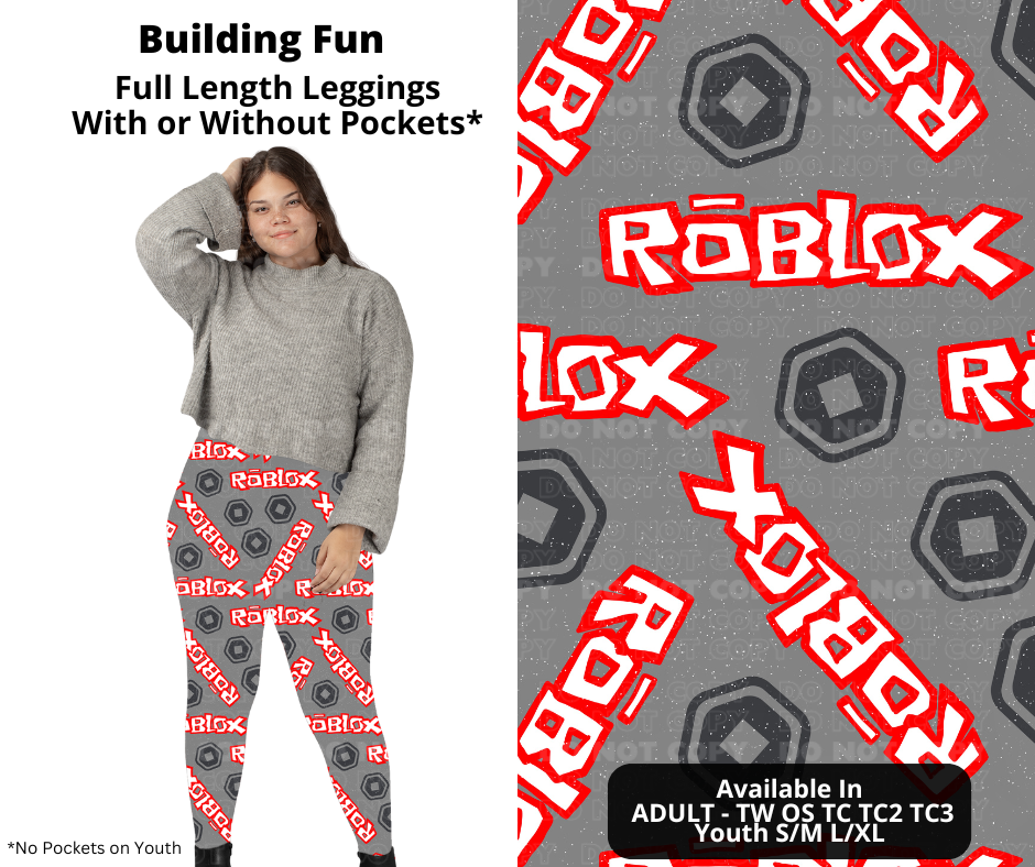 Preorder! Closes 11/27. ETA Feb. Building Fun Full Length Leggings w/wo Pockets