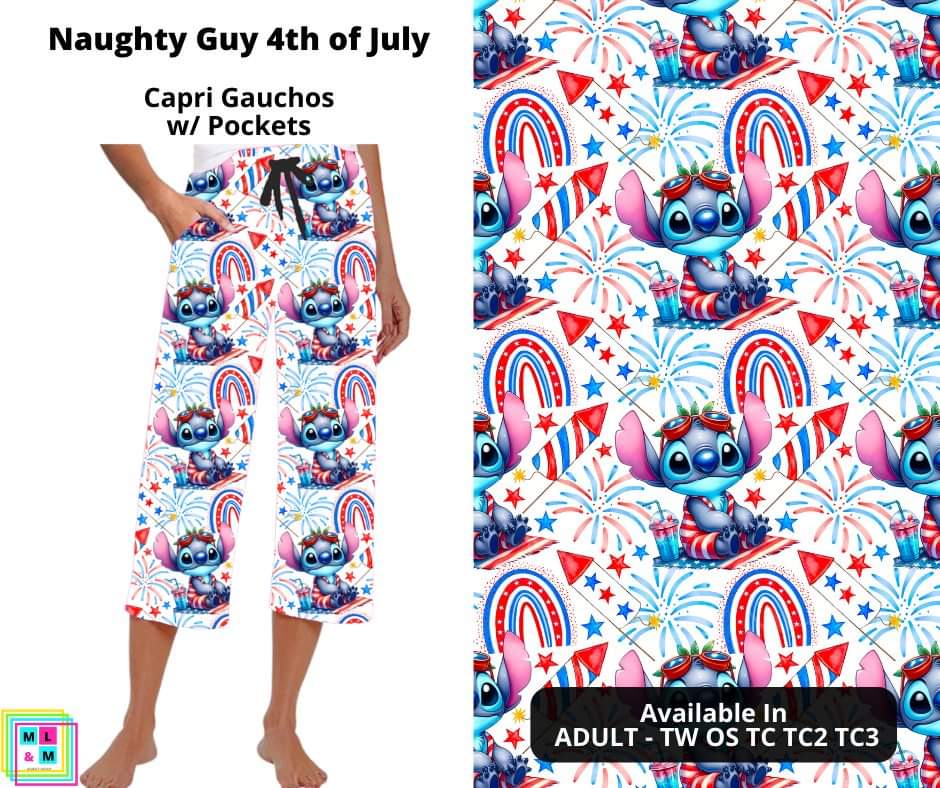 Naughty Guy 4th of July Capri Gauchos