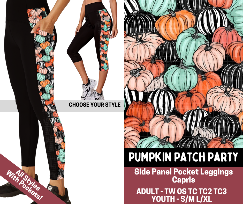 Preorder! Closes 7/23. ETA Oct. Pumpkin Patch Party Combo Side Panel Legging Lengths
