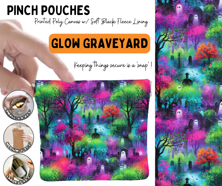 Preorder! Closes 6/17. ETA Sept. Glow Graveyard Pinch Pouches in 3 Sizes