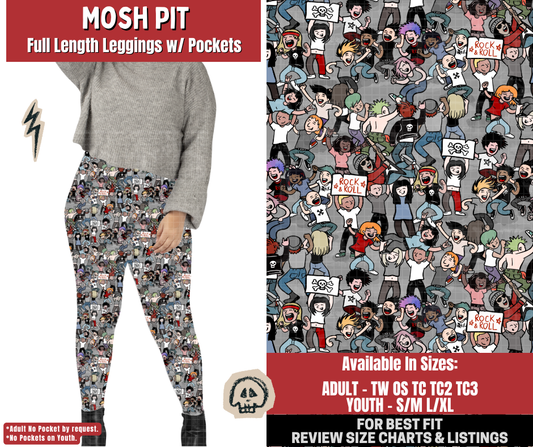 Preorder! Closes 12/22. ETA March. Mosh Pit Full Length Leggings w/wo Pockets