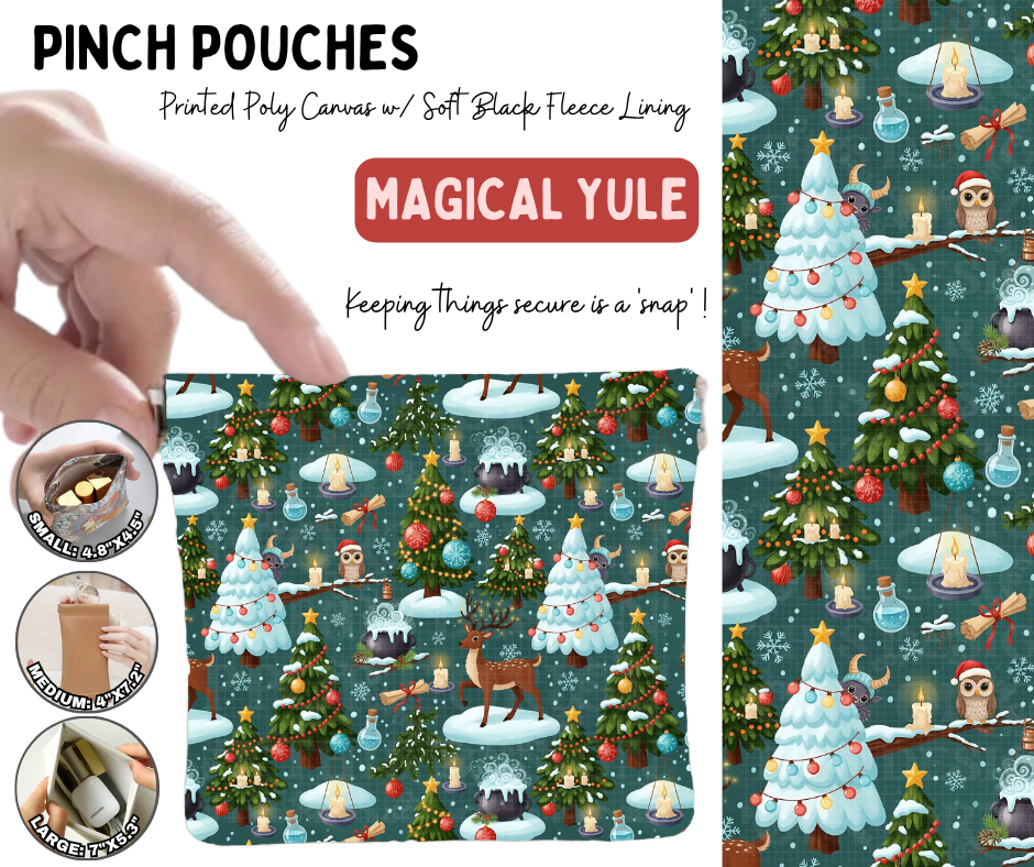 Preorder! Closes 8/19. ETA Nov. Magical Yule Pinch Pouches in 3 Sizes