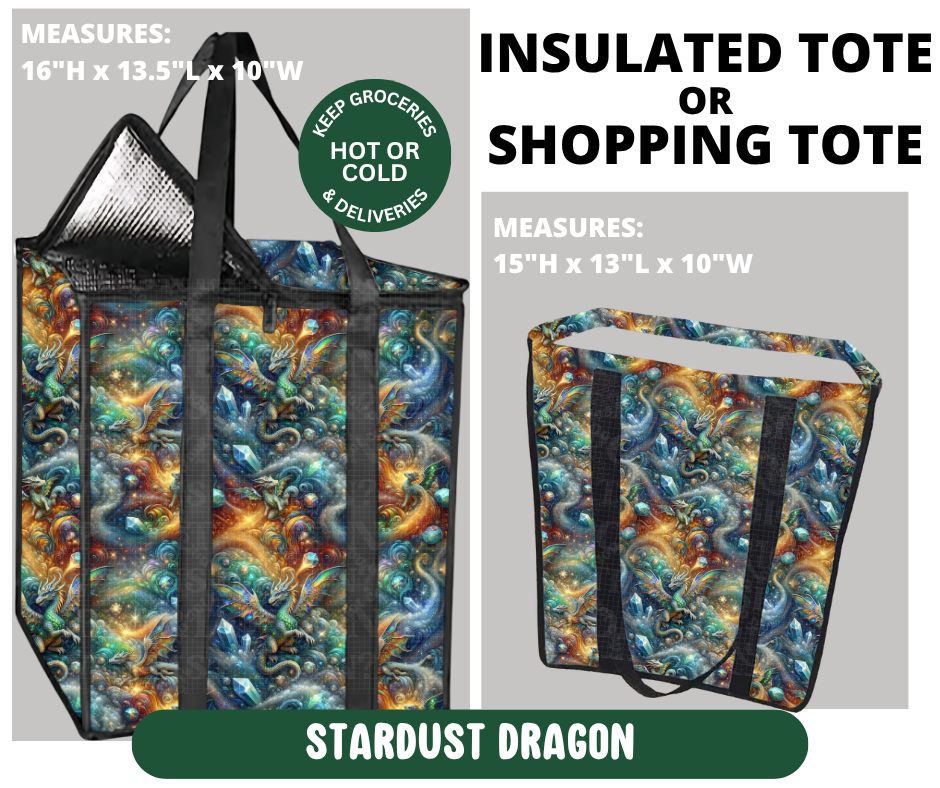 Preorder! Closes 10/7. ETA Jan. Stardust Dragon Shopping & Insulated Tote