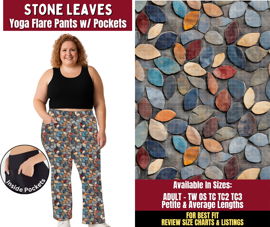 Preorder! Closes 9/28. ETA Dec. Stone Leaves Yoga Flare Pants