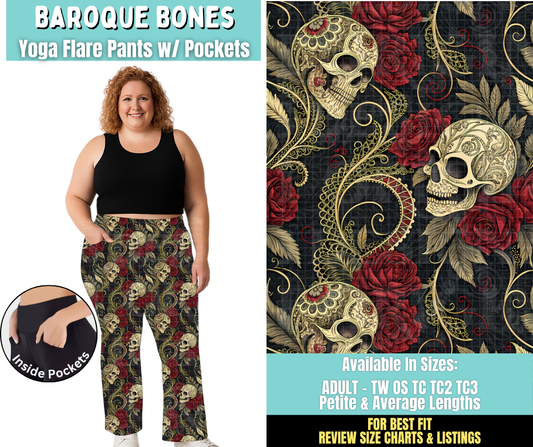 Preorder! Closes 6/25. ETA Sept. Baroque Bones Yoga Flare Pants