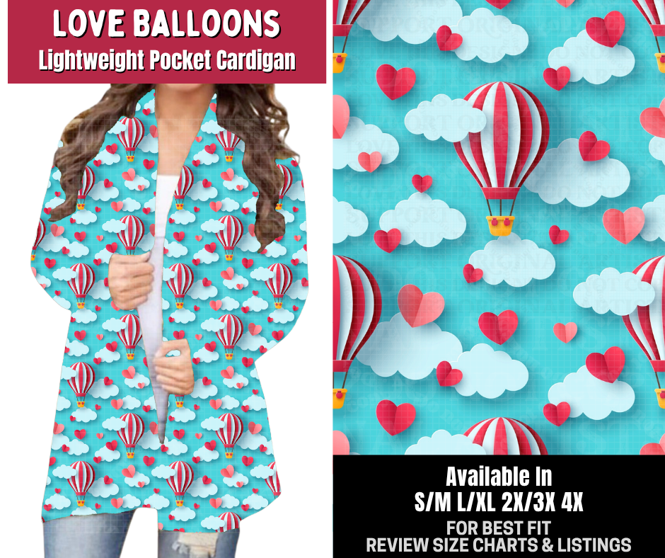 Preorder! Closes 10/14. ETA Jan. Love Balloons Pocket Cardigan