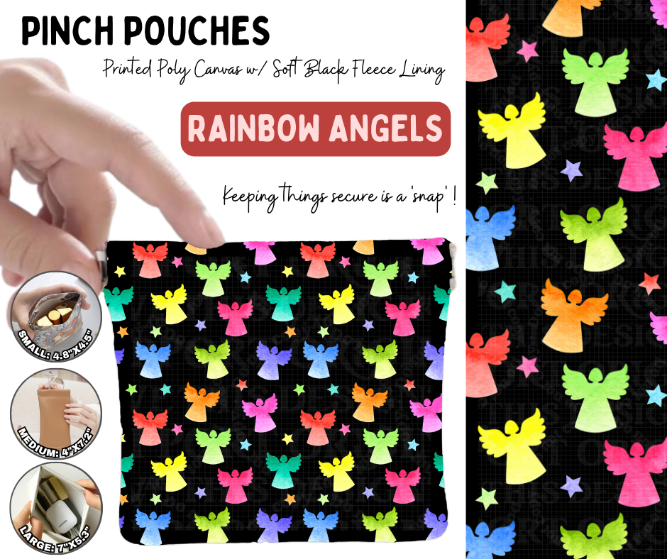 Preorder! Closes 8/19. ETA Nov. Rainbow Angels Pinch Pouches in 3 Sizes