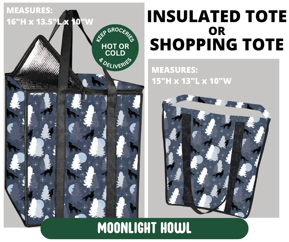 Preorder! Closes 10/7. ETA Jan. Moonlight Howl Shopping & Insulated Tote