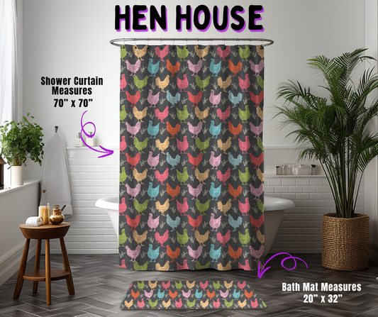 Preorder! Closes 10/21. ETA Jan. Hen House Custom Shower Curtain and/or Bath Mat