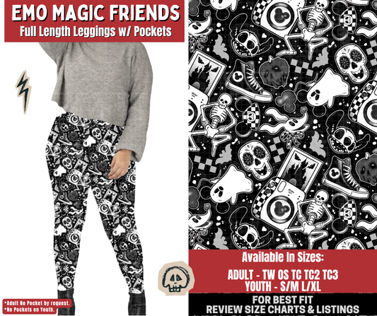 Preorder! Closes 12/22. ETA March. Emo Magic Friends Full Length Leggings w/wo Pockets