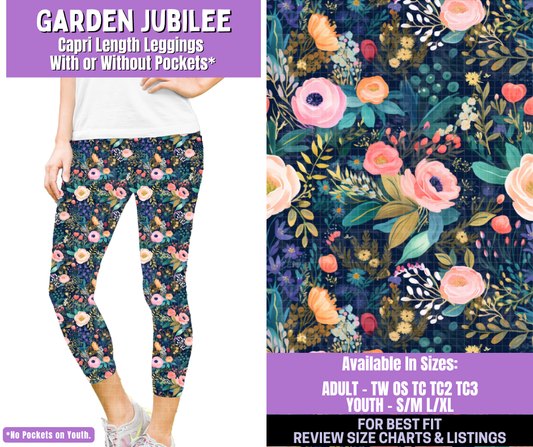 Preorder! Closes 1/5. ETA March. Garden Jubilee Capri Length Leggings w/wo Pockets