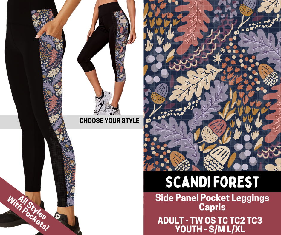 Preorder! Closes 7/23. ETA Oct. Scandi Forest Combo Side Panel Legging Lengths