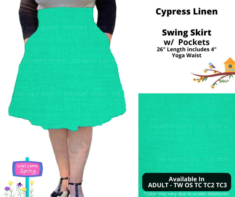 Preorder! Closes 1/15. ETA April. Cypress Linen Swing Skirt