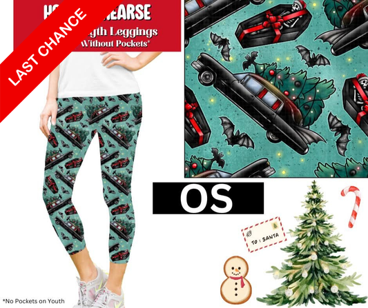Holiday Hearse Capri Length Leggings w/ Pockets