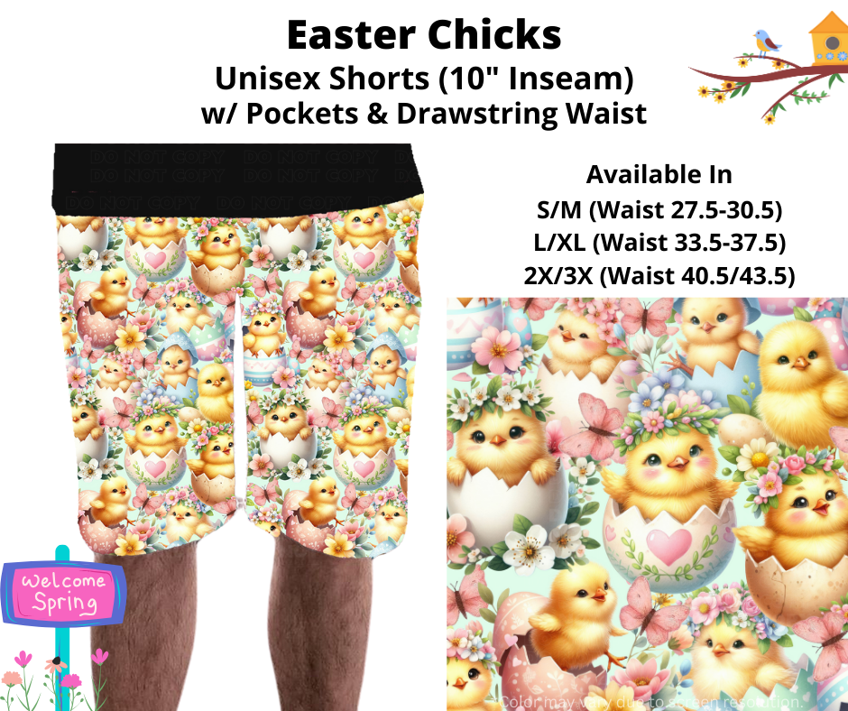 Preorder! Closes 1/27. ETA April. Easter Chicks Unisex Shorts