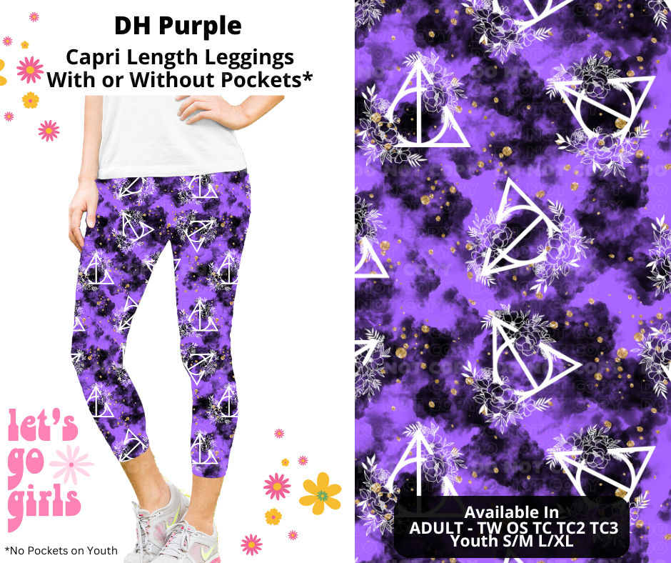 Preorder! Closes 12/16. ETA Feb. DH Purple Capri Leggings w/wo Pockets