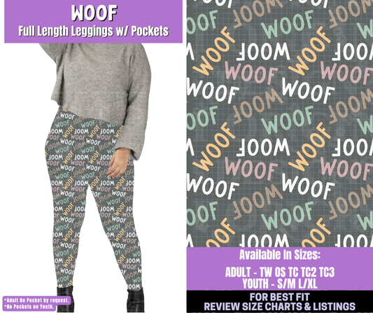 Preorder! Closes 1/5. ETA March. Woof Full Length Leggings w/wo Pockets