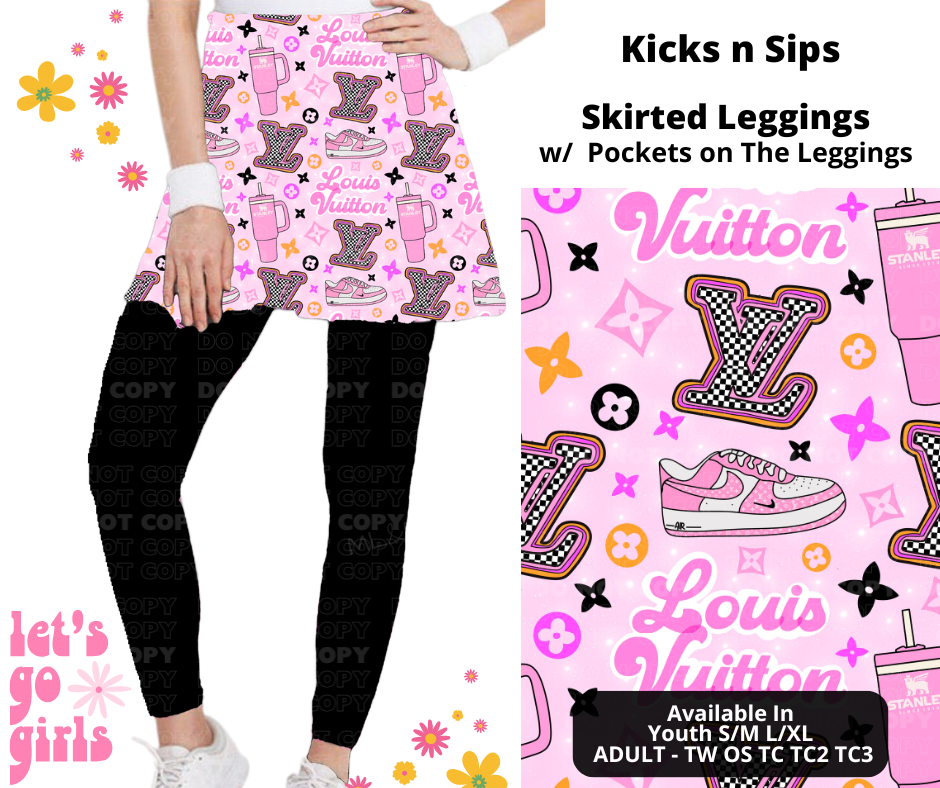 Preorder! Closes 12/16. ETA Feb. Kicks n Sips Skirted Full Length Leggings w/ Pockets