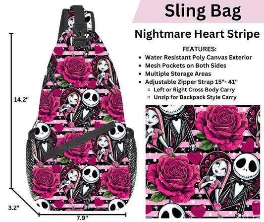 Nightmare Heart Stripe Sling Bag
