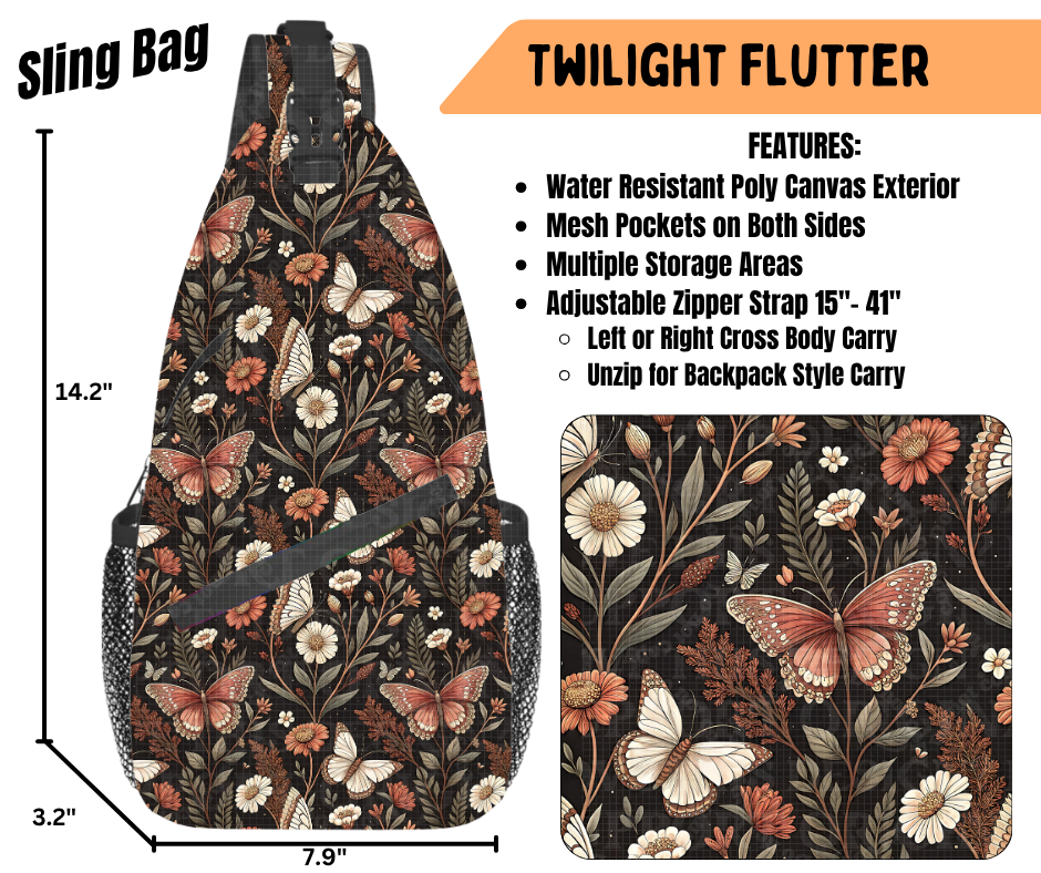 Preorder! Closes 6/22. ETA Sept. Twilight Flutter Sling Bag