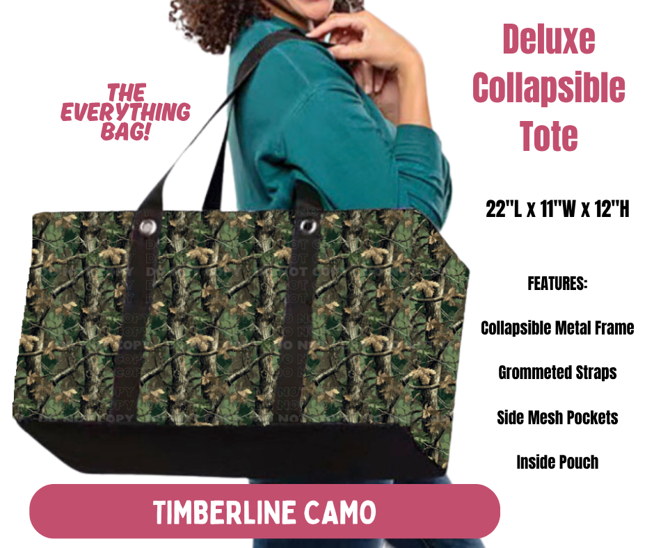 Preorder! Closes 10/8. ETA Jan. Timberline Camo Collapsible Tote