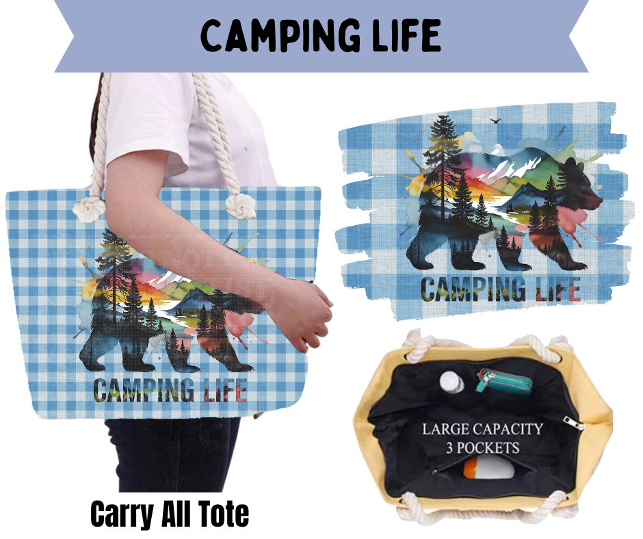 Preorder! Closes 5/21. ETA Aug. Camping Life Carry All Tote
