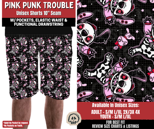 Preorder! Closes 12/22. ETA March. Pink Punk Trouble Unisex Shorts