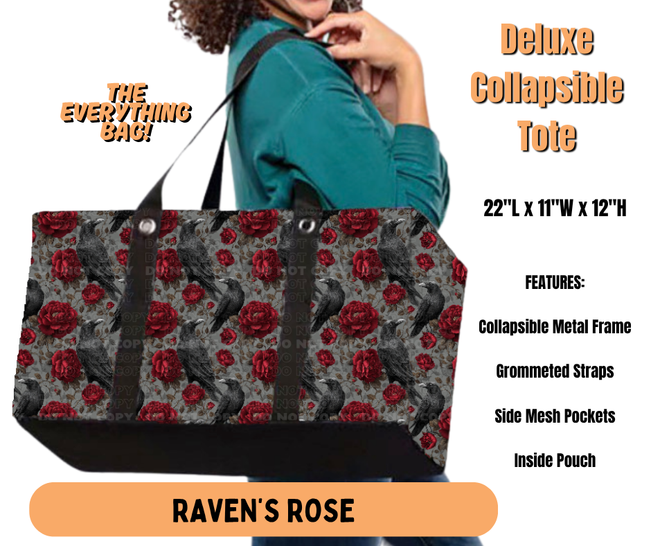 Preorder! Closes 7/2. ETA Oct. Raven's Rose Collapsible Tote