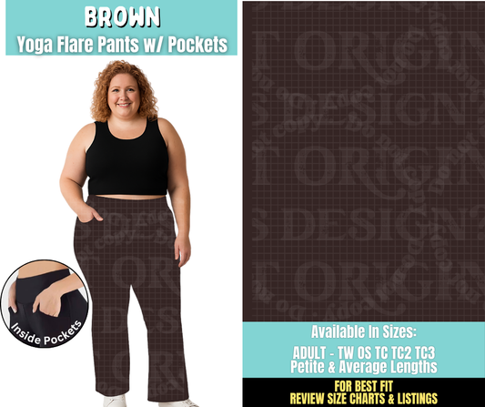 Preorder! Closes 6/25. ETA Sept. Brown Yoga Flare Pants