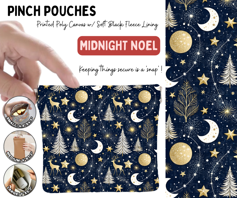 Preorder! Closes 8/19. ETA Nov. Midnight Noel Pinch Pouches in 3 Sizes